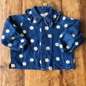 Tiny Cottons Toddler Blue Floral Denim Shirt